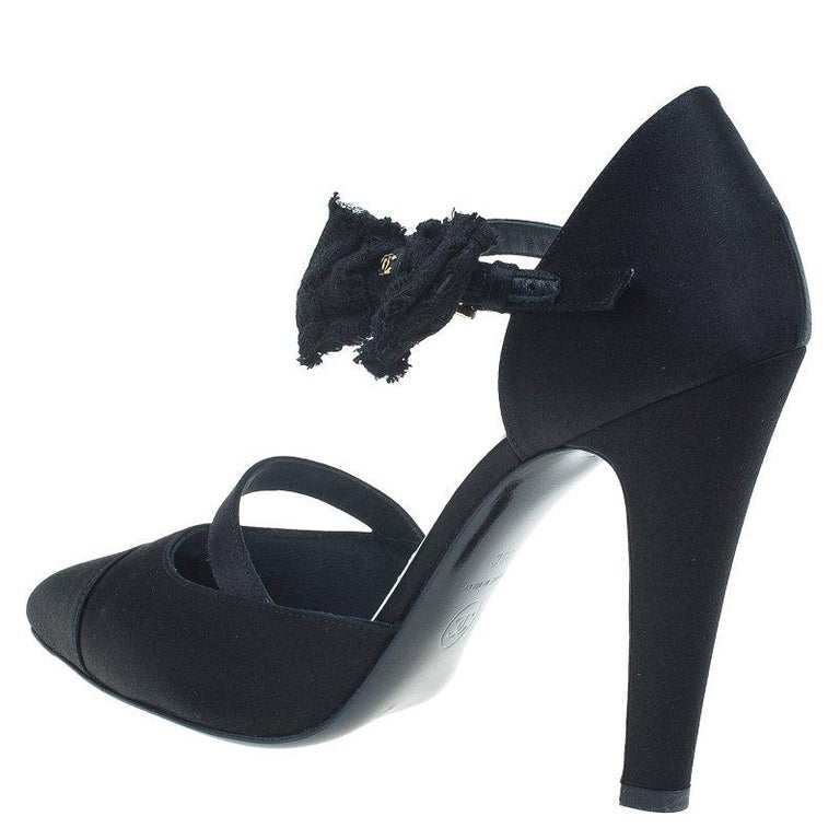 Chanel Satin Mary-Jane Pumps in Black — UFO No More