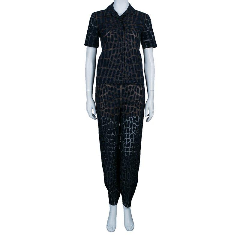 Women's Stella McCartney Navy Textured Top XS And Pants Set S