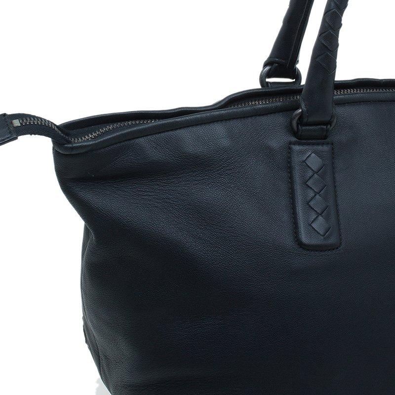 Bottega Veneta Black Nappa Intrecciato Leather Small Tote Bag 13