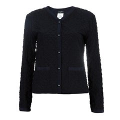 Chanel Black Silk Quilted Jacket S