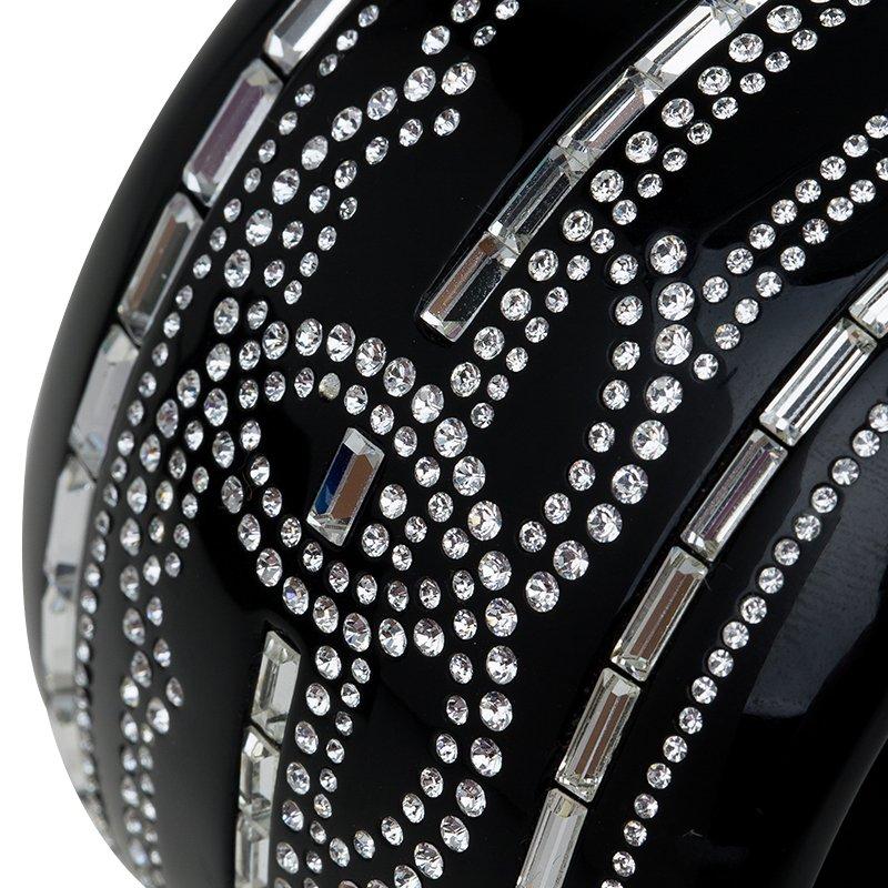 Women's Chanel CC Crystals Black Resin Bangle Bracelet