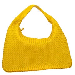 Bottega Veneta Yellow Intrecciato Leather Maxi Veneta Hobo Bag