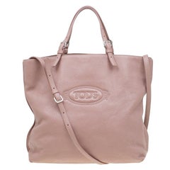 Tod's Blush Pink Leather Large Toronto Shopper Tote