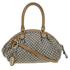 Gucci Beige/Ebony Diamante Canvas Medium Sukey Boston Bag