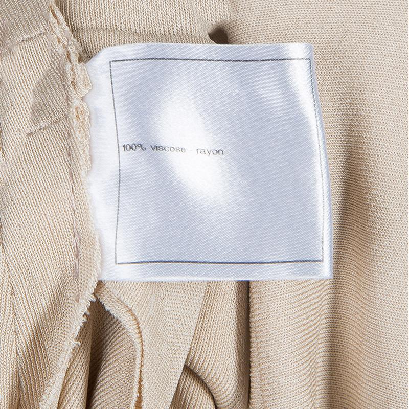 Chanel Beige Knit Petal Sleeve Ruffle Detail Dress S 4