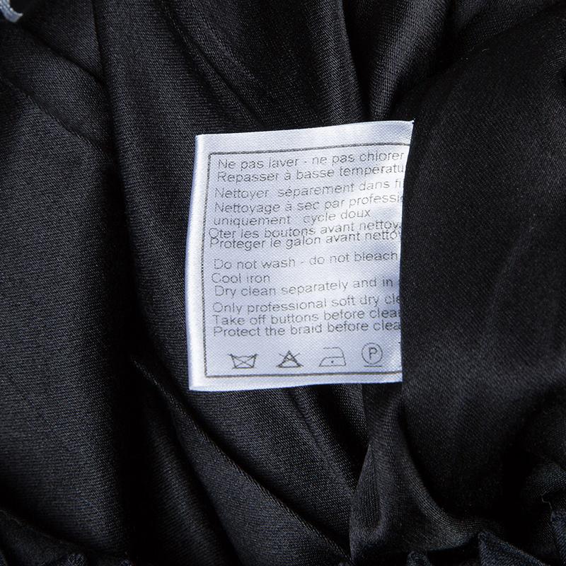 Women's Chanel Black Geometric Applique Detail Overcoat S