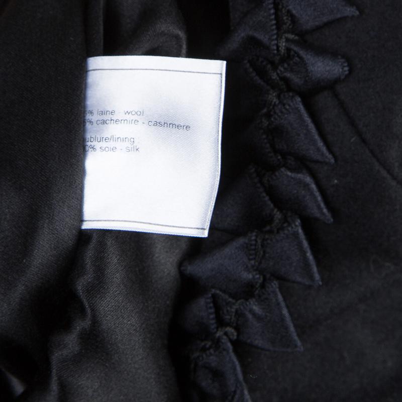 Chanel Black Geometric Applique Detail Overcoat S 3