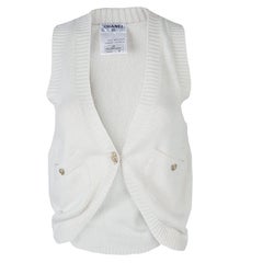 Chanel Cream Cashmere Vest S Chanel Cream Cashmere Vest S