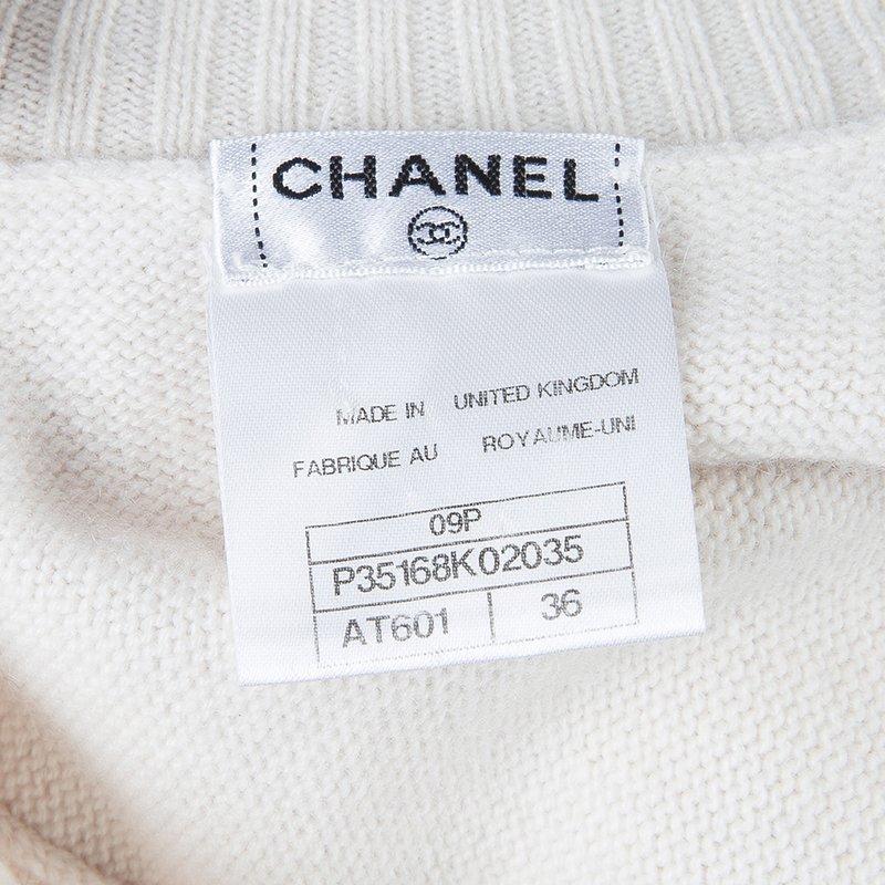 Chanel Cream Cashmere Vest S 1