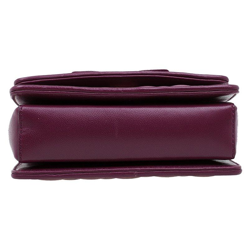 Salvatore Ferragamo Burgundy Quilted Leather Ginny Shoulder Bag 5