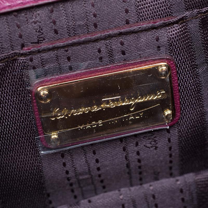 Women's Salvatore Ferragamo Burgundy Quilted Leather Ginny Shoulder Bag