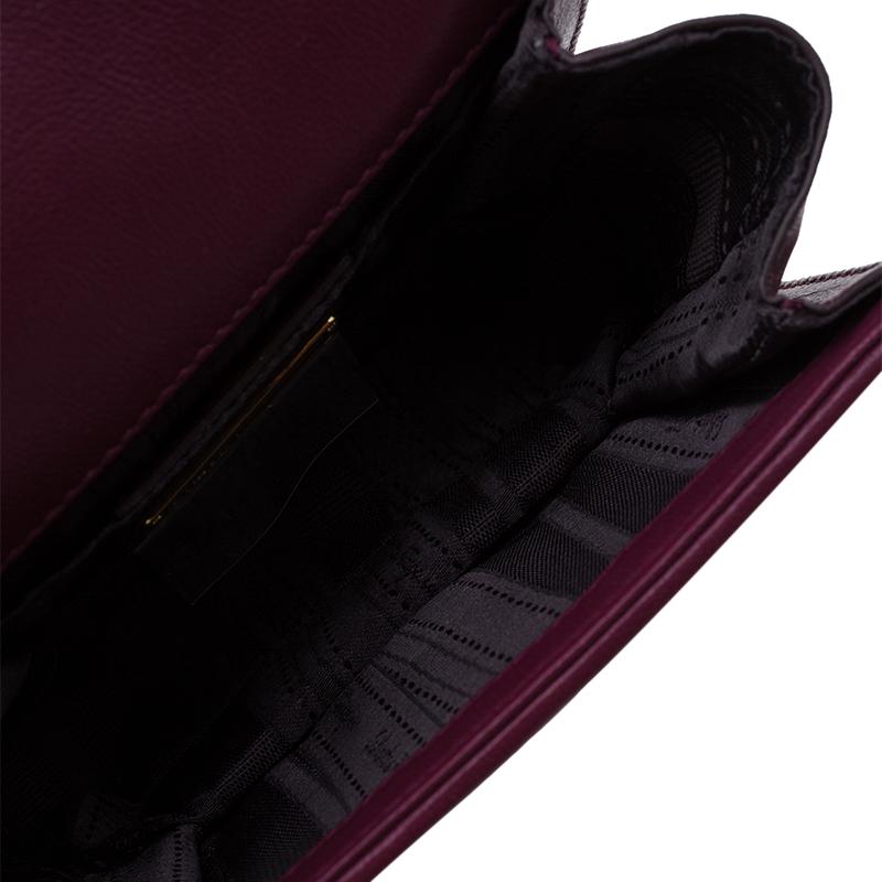 Salvatore Ferragamo Burgundy Quilted Leather Ginny Shoulder Bag 6