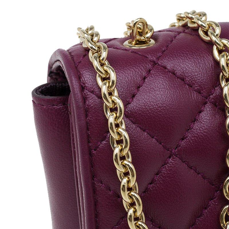 Salvatore Ferragamo Burgundy Quilted Leather Ginny Shoulder Bag 1