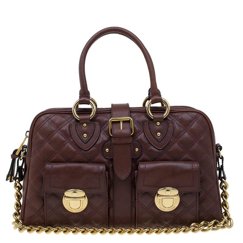 Marc Jacobs Burgundy Quilted Leather Venetia Satchel