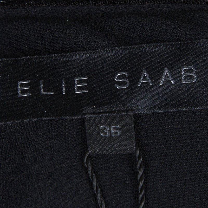 Elie Saab Black Sequin Embellished One Shoulder Top S 3