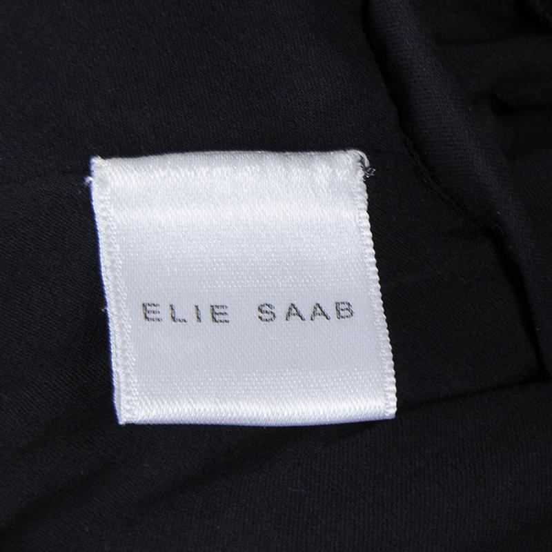 Elie Saab Black Sequin Embellished One Shoulder Top S 5