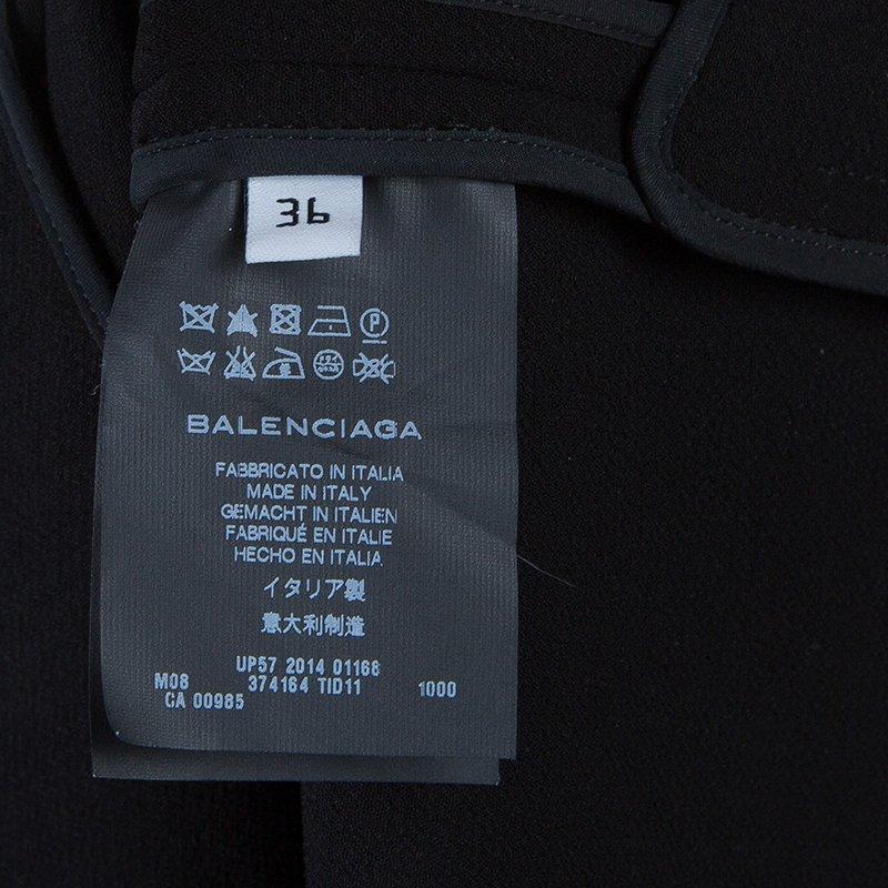 Balenciaga Black Embellished Cocoon Coat S 6