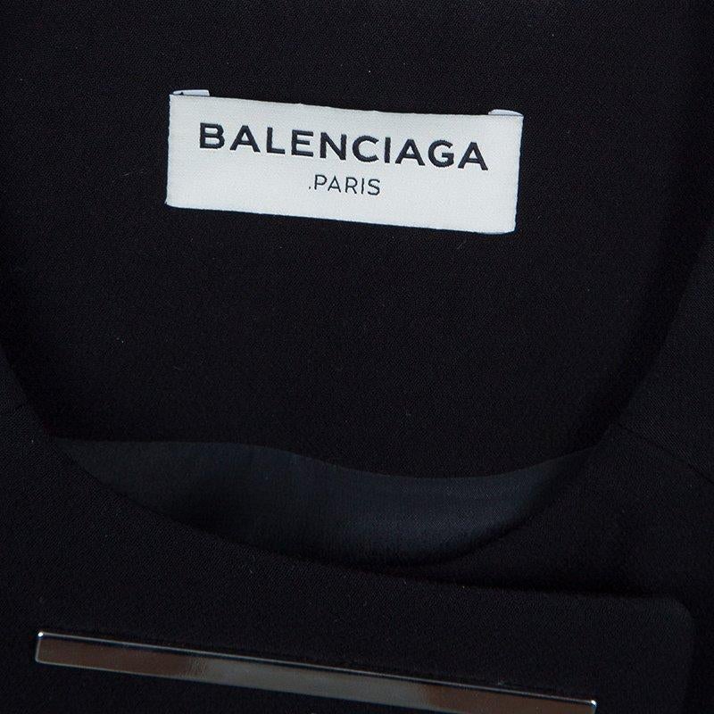 Balenciaga Black Embellished Cocoon Coat S 4