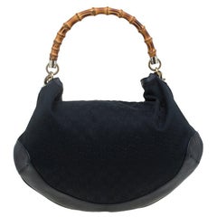 Gucci Black GG Canvas/Leather Large Peggy Hobo