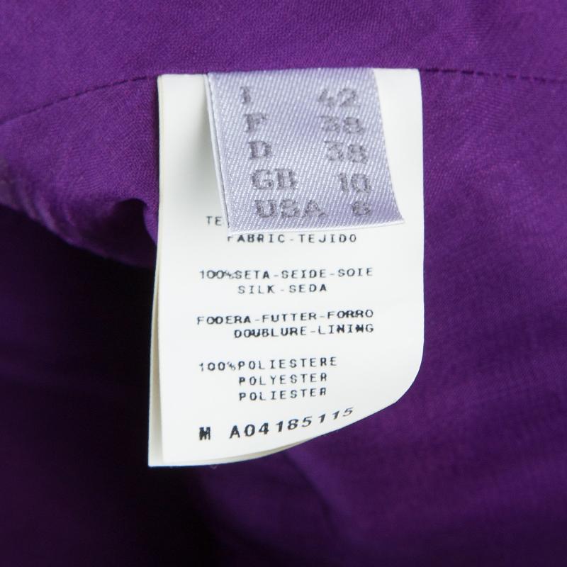 Alberta Feretti Purple Pleated Silk Sleeveless Gown M 5