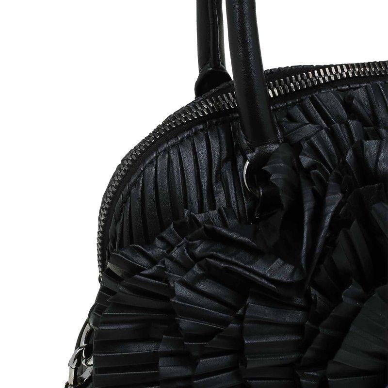 Valentino Black Leather Petale Rose Dome Bag 2