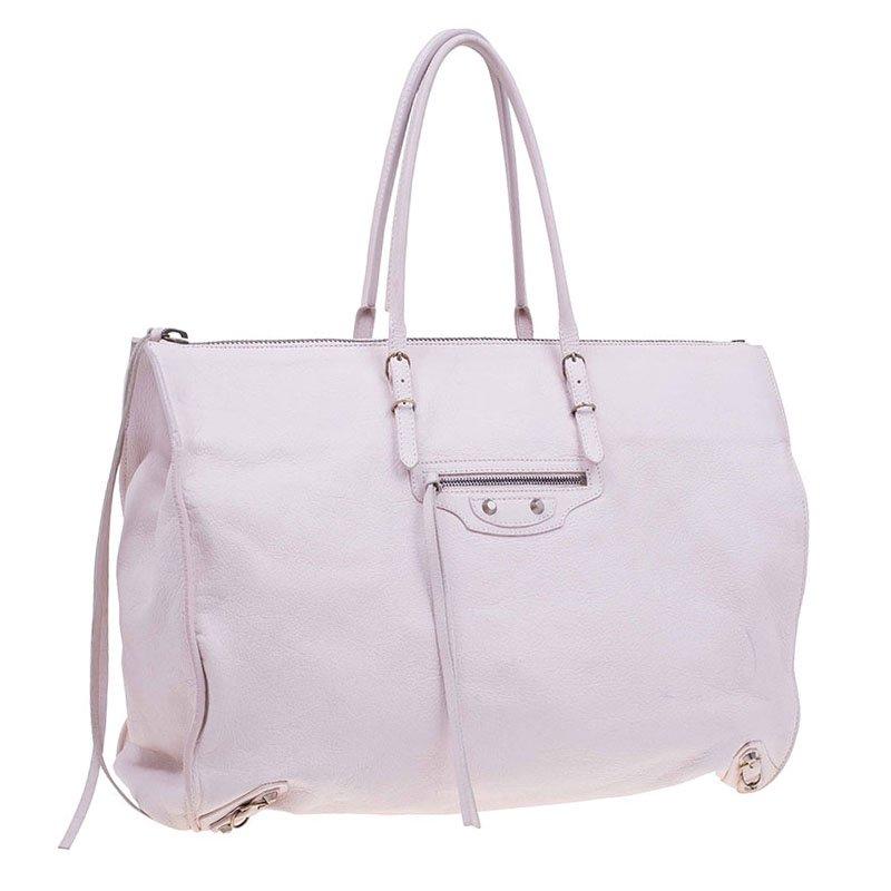 Balenciaga Pink Leather Papier A4 Tote 9