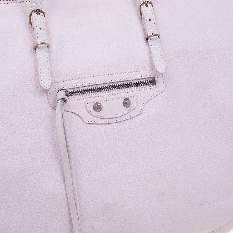 Women's Balenciaga Pink Leather Papier A4 Tote