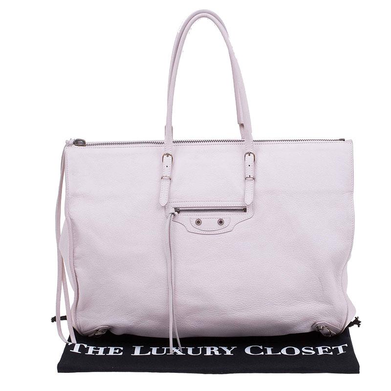 Balenciaga Pink Leather Papier A4 Tote 8