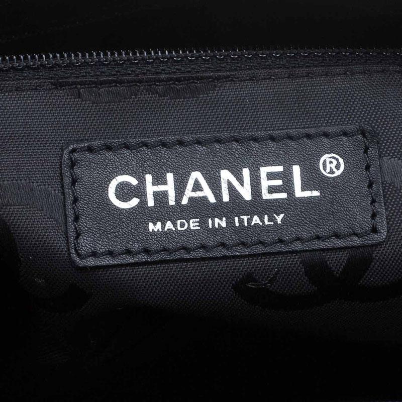Chanel Black/White Pony Hair Patent Leather Runway Tote 8