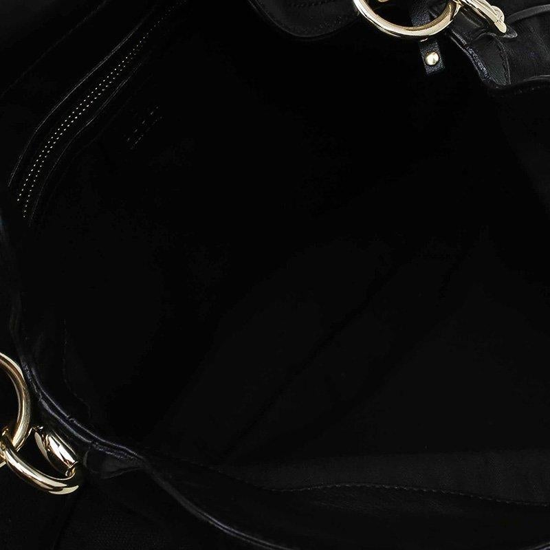 Women's Gucci Black GG Canvas Medium Indy Top Handle Bag
