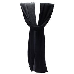 Hermes Black and Grey Cashmere and Silk Stole