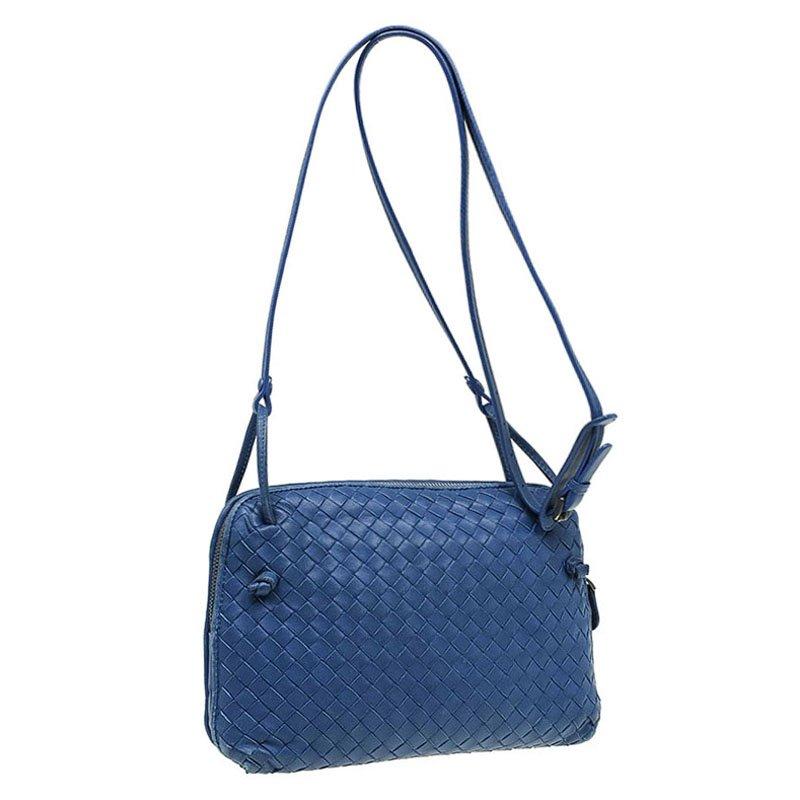 Bottega Veneta Blue Intrecciato Nappa Leather Crossbody Bag 2