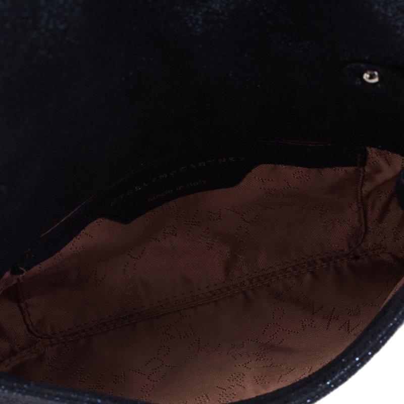 Stella McCartney Metallic Blue Faux Leather Falabella Crossbody Bag In Excellent Condition In Dubai, Al Qouz 2