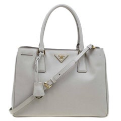 Prada Light Green Saffiano Lux Leather Small Tote