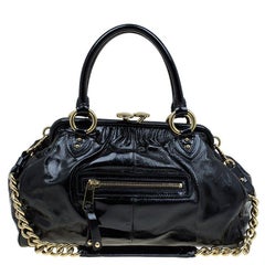 Marc Jacobs Black Patent Leather Stam Satchel