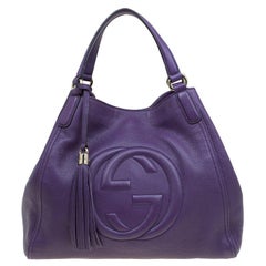 Gucci Purple Pebbled Leather Medium Soho Hobo