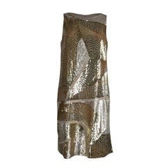 Emilio Pucci Gold Sequin Embellished Sleeveless Dress S