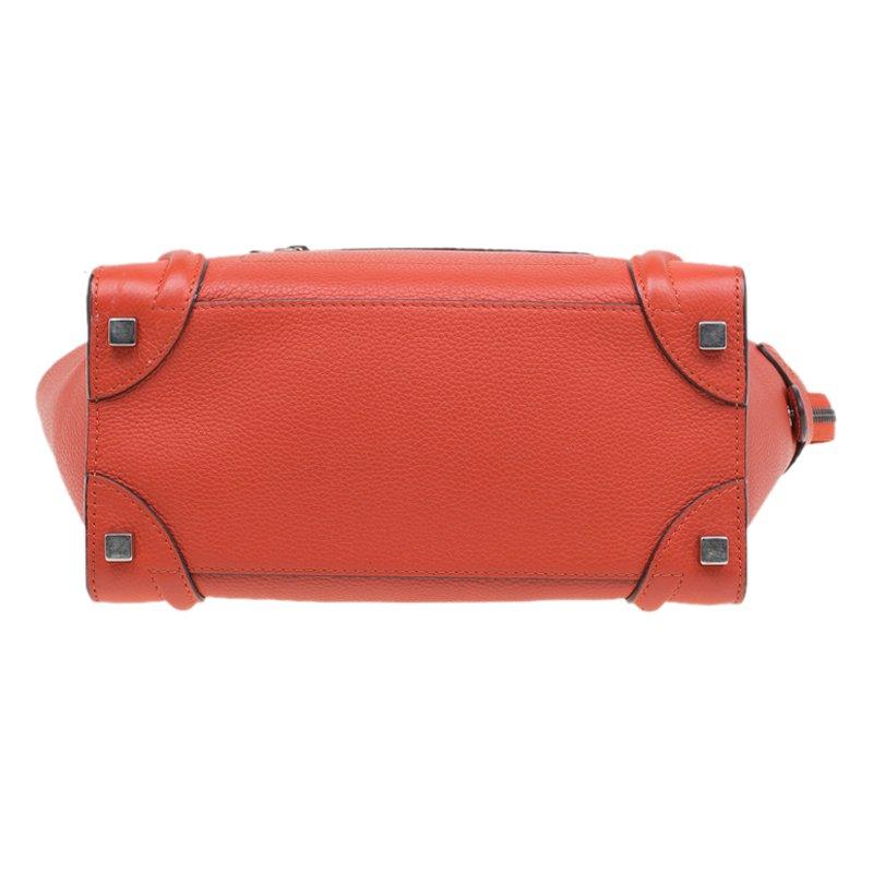 Celine Orange Leather Micro Luggage Tote 1