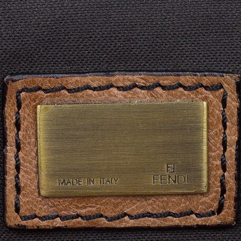 Fendi Brown Leather Trim B Tote 4