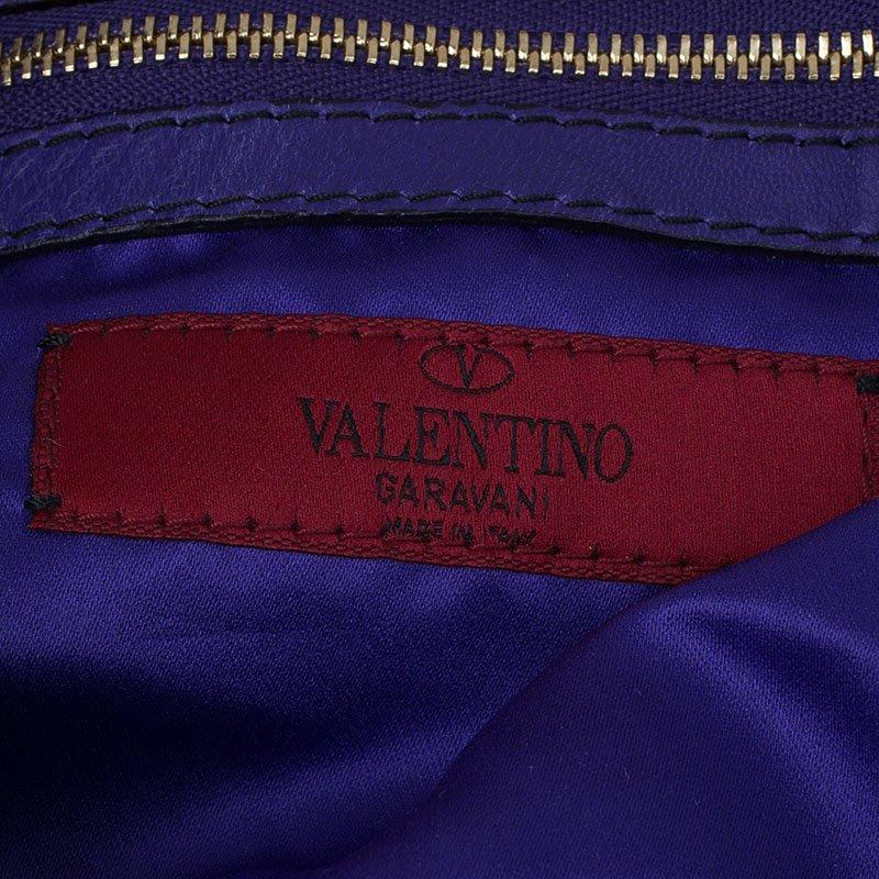 Valentino Purple Leather Ruffle Idylle Hobo 6