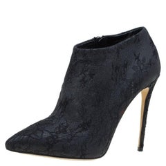 Dolce and Gabbana Black Lace Ankle Boots Size 36