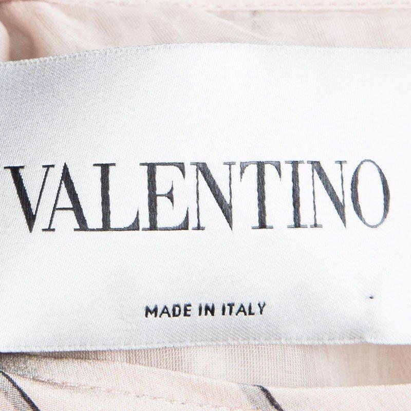 Valentino Pastel Pink Floral Printed Silk Short Sleeve Dress S In Good Condition In Dubai, Al Qouz 2