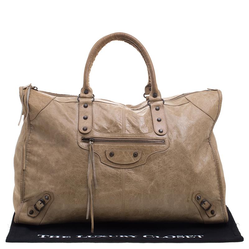 Balenciaga Oatmeal Leather XL RH City Tote 3