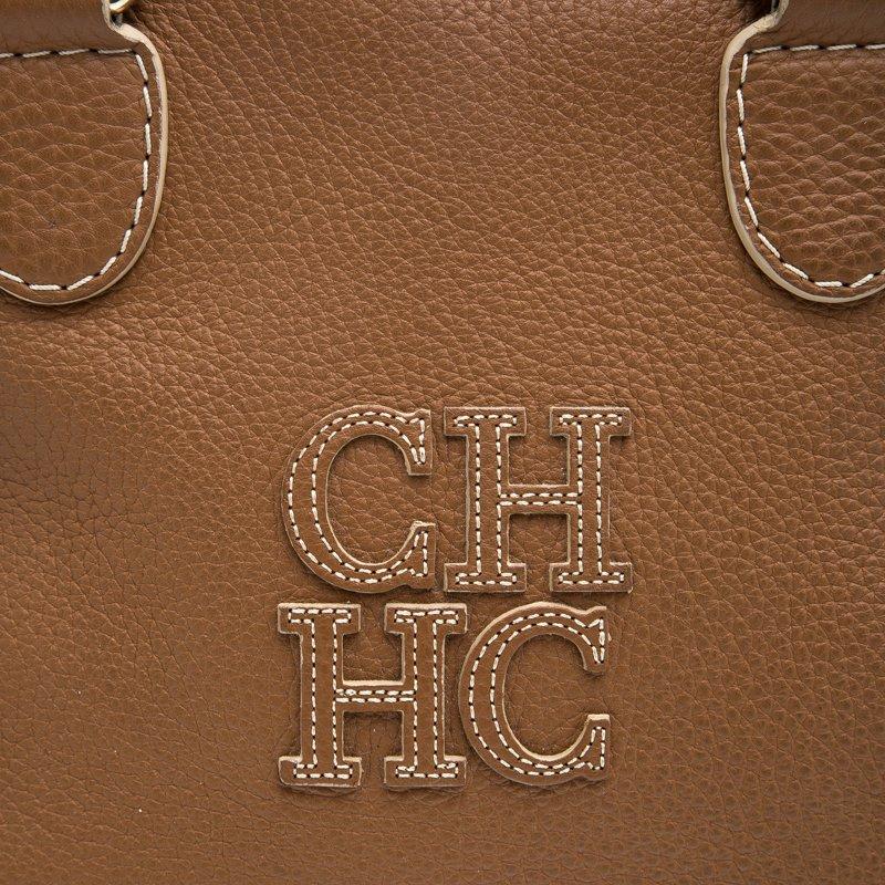 Carolina Herrera Tan Brown Leather Satchel 4