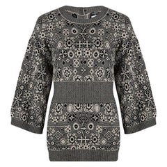 Chanel Beige and Black Cashmere Sweater Tunic M
