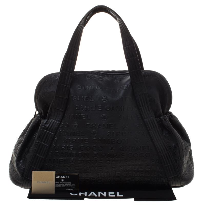 Chanel Black 31 Rue Cambon Embossed Leather Large Satchel 3