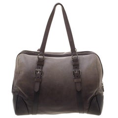 Prada Grey Ombre Glace Calf Leather Tote