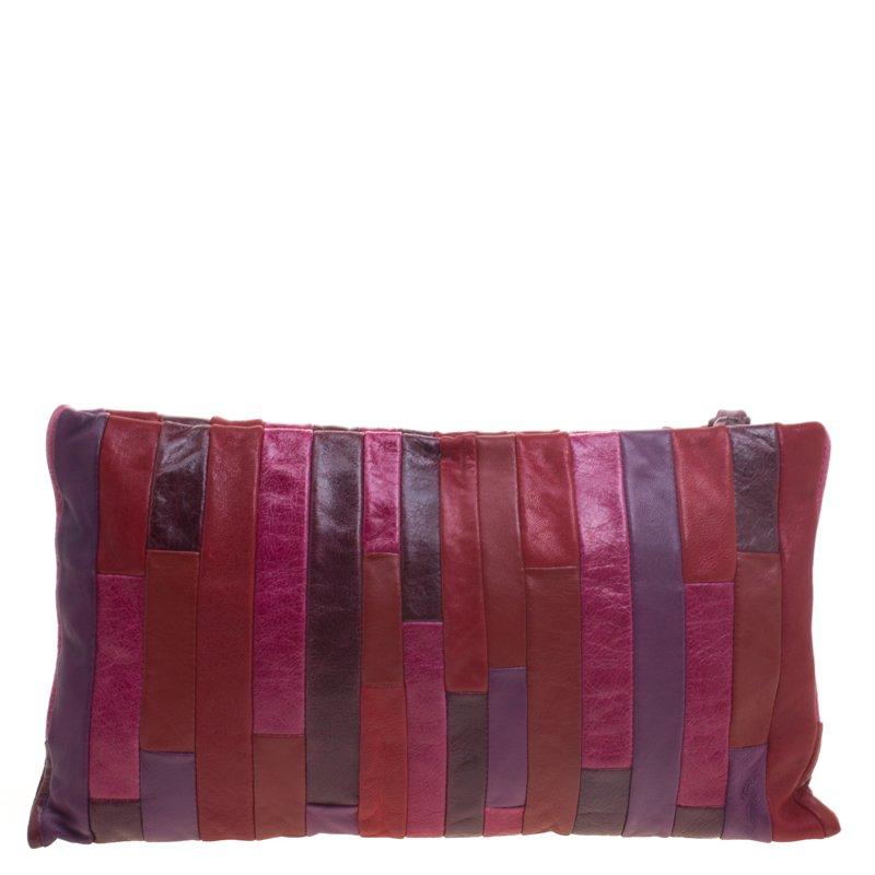 Miu Miu Multicolor Patchwork Nappa Leather Wrislet Clutch In Good Condition In Dubai, Al Qouz 2