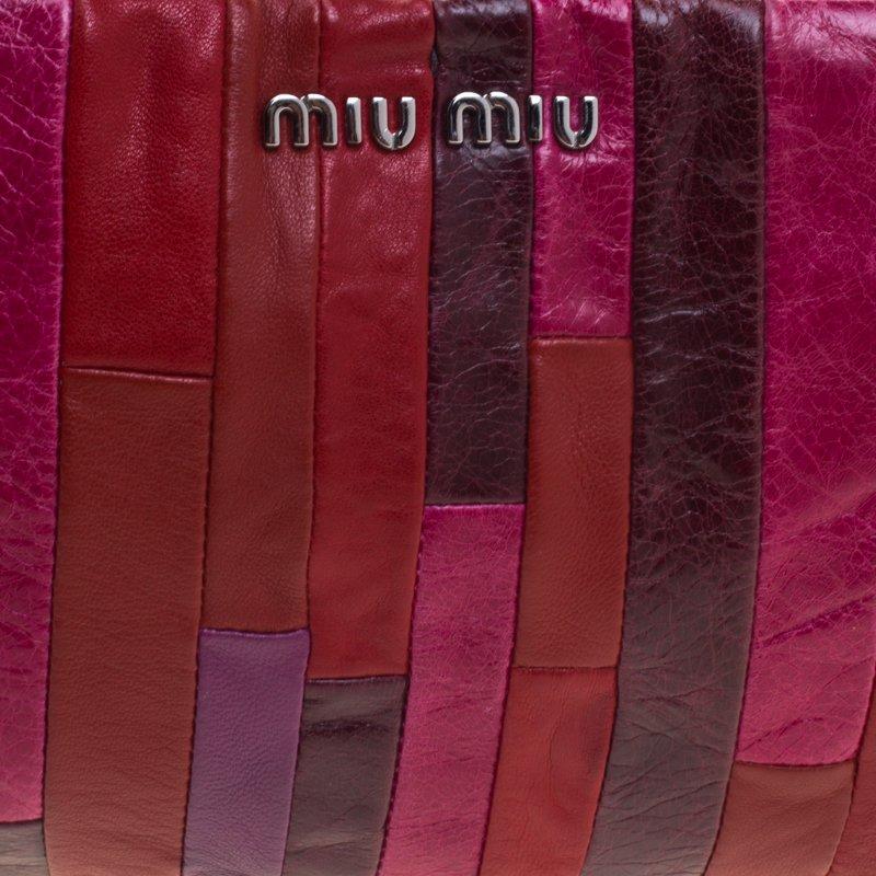 Miu Miu Multicolor Patchwork Nappa Leather Wrislet Clutch 1