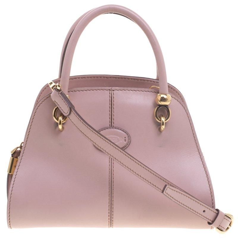 Tod's Pink Leather Small Sella Bowling Bag